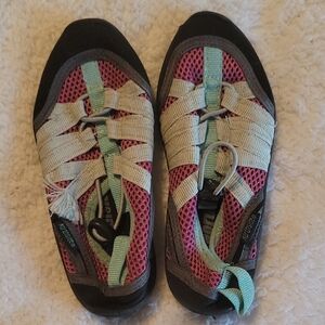 Pink and Mint Climbing Shoes